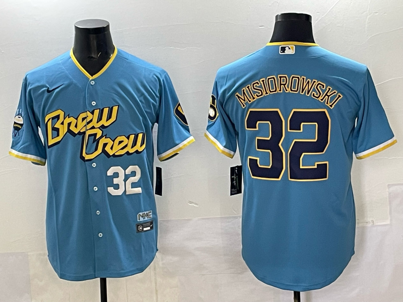 Men Milwaukee Brewers #32 Misiorowski blue Nike MLB 2025 jersey 008